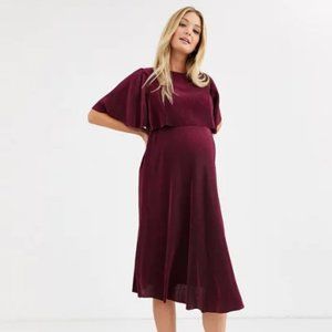 ASOS Maternity burgundy midi dress